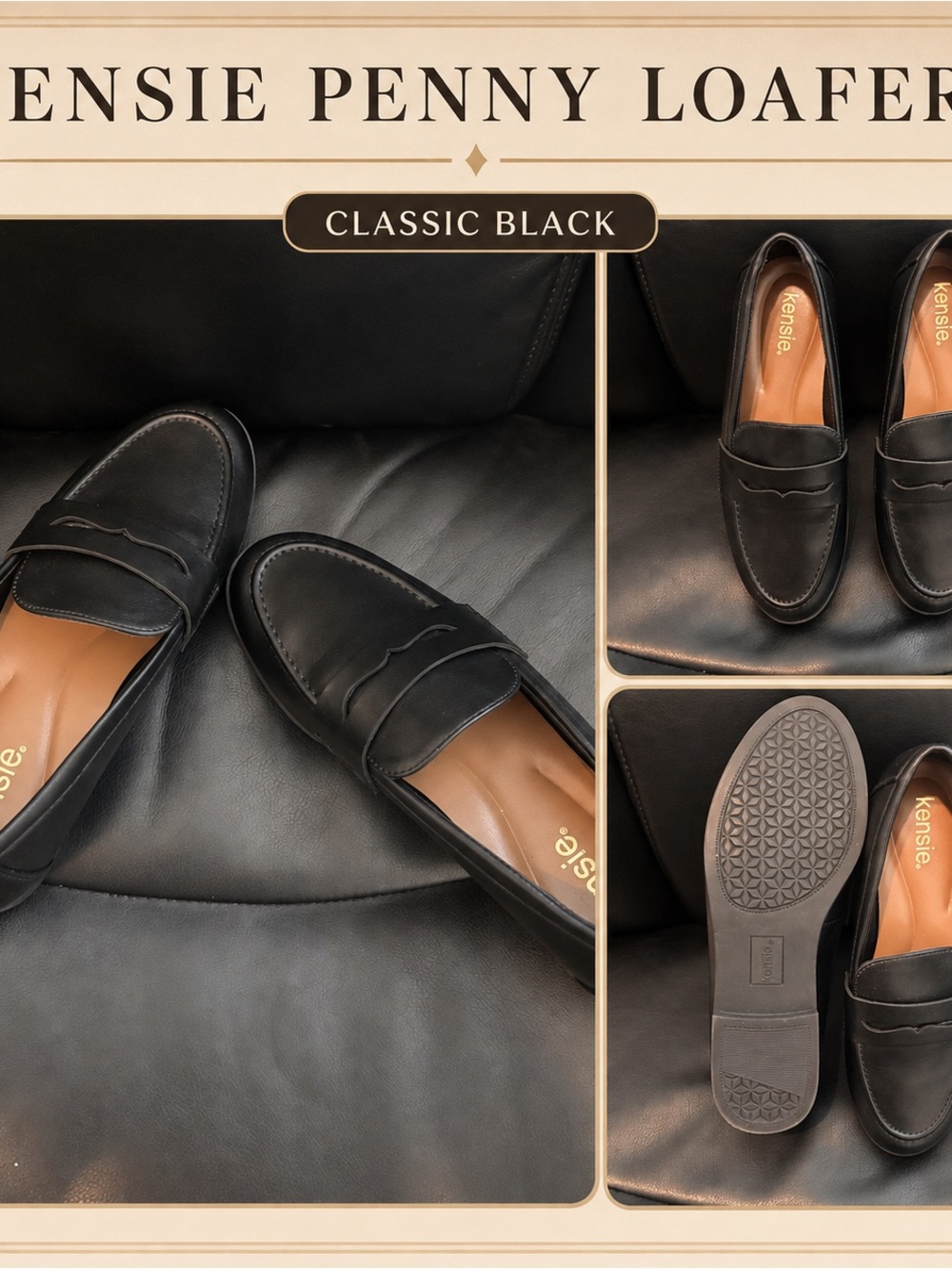 Kensie Black Penny Loafers for Men